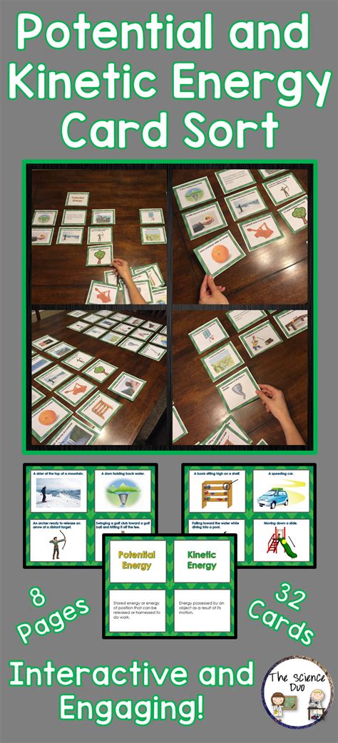 Potential And Kinetic Energy Card Sort Teaching Energy Teaching