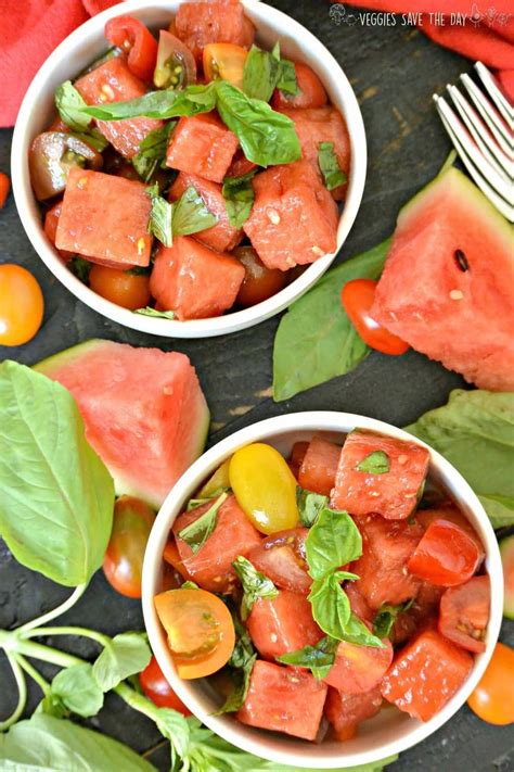 Watermelon Tomato Salad Veggies Save The Day Recipe Tomato Basil