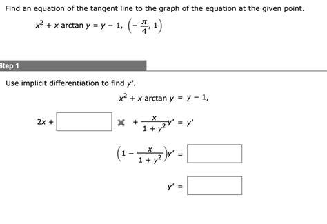 SOLVED Find An Equation Of The Tangent Line To The Graph Of The