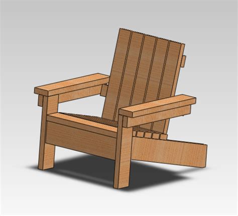 Adirondack Chair Solidworks 3d Cad Model Grabcad