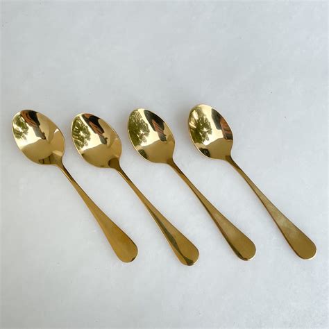Gold Dessert Spoons Set Of 4 From Our Dining Collection At Cheezainetc