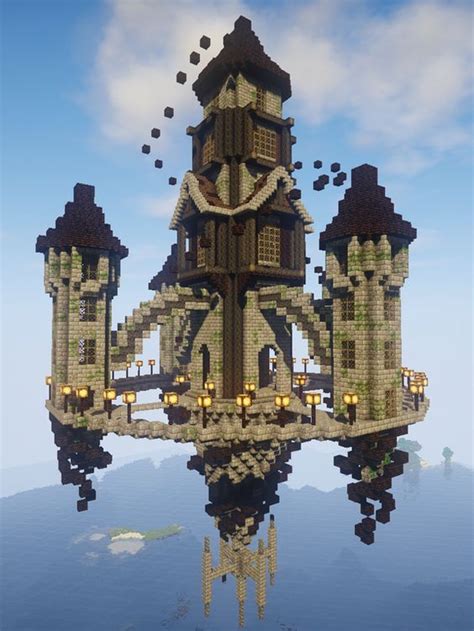 After that is complete, you simply. flying castle | Minecraft castle blueprints, Minecraft ...