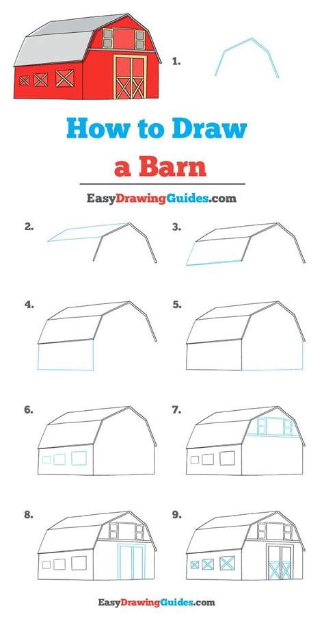 How To Draw A Barn Really Easy Drawing Tutorial Drawing Tutorial