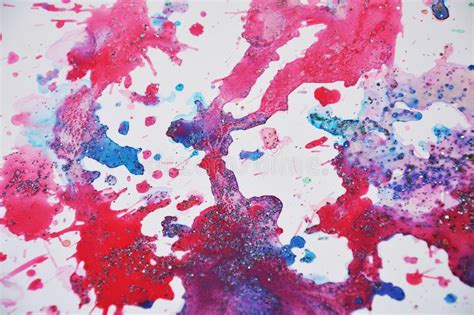 Sparkling Random Violet Hues Waxy Spots Watercolor Paint Colorful