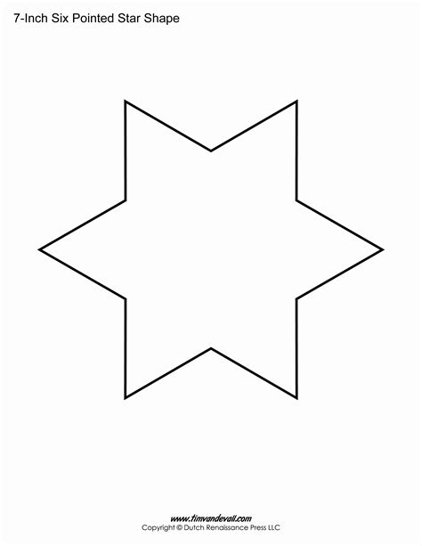 6 Inch Star Elegant Printable Six Pointed Star Templates Tim S