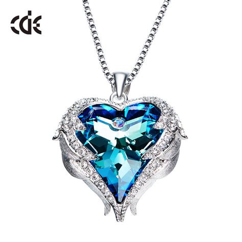 Blue Crystal Heart Of The Ocean Necklace High Fashion Jewelry Wholesal