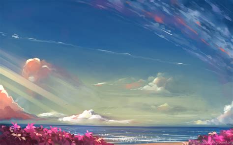 Anime Landscape Sky Wallpapers Hd Desktop Background