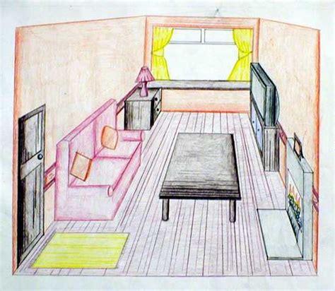 Example Single Point Perspective Interior Room