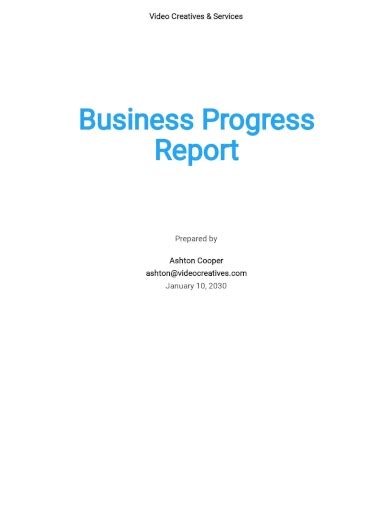 Business Progress Report 5 Examples Format Pdf Examples