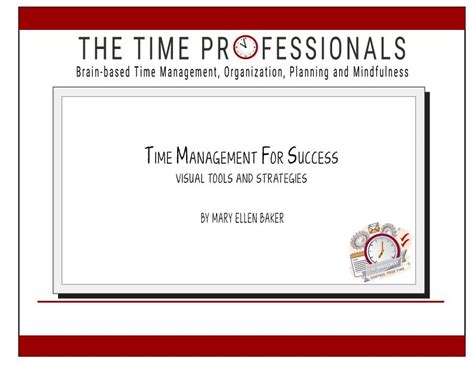 Time Management Workbook For 90 Minute Class The Time Professionals