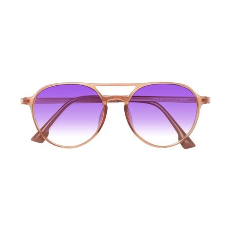Coral Double Bridge Low Bridge Fit Ultem Gradient Sunglasses With Purple Sunwear Lenses Louis
