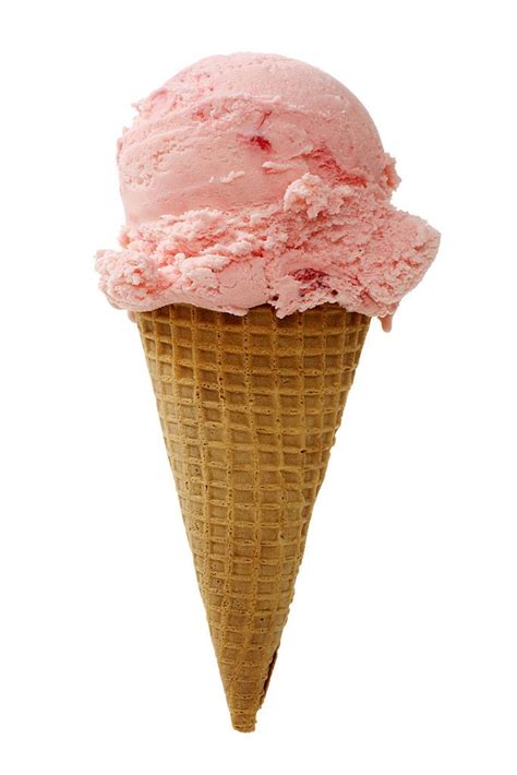 Strawberry Ice Cream Cone Isolated On White Background Strawberry Ice Cream Ice Cream Ice