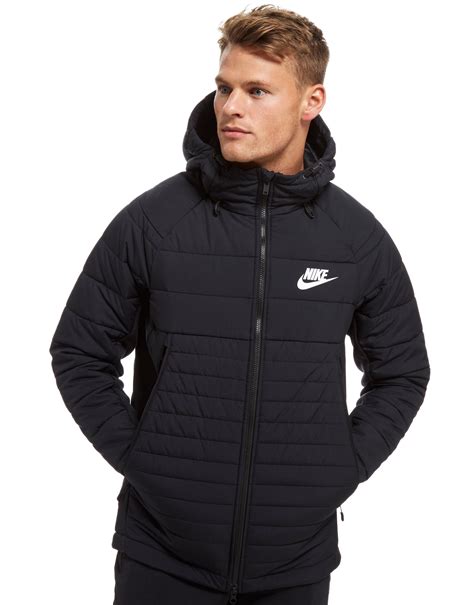 Nike Synthetic Sportswear Hooded Down Jacket In Black For