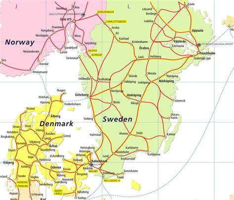 Denmark And Sweden Map Afp Cv Eurail Sweden Map Eurail Map