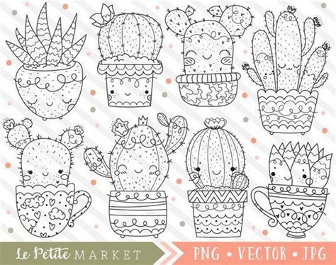 Kawaii chibi kitten coloring page free printable coloring. Cute Cactus Clipart Images, Kawaii Cactus Clip Art ...