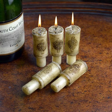 6 piece wine cork candle set