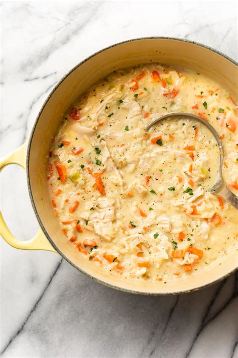 Creamy Chicken And Rice Soup • Salt And Lavender