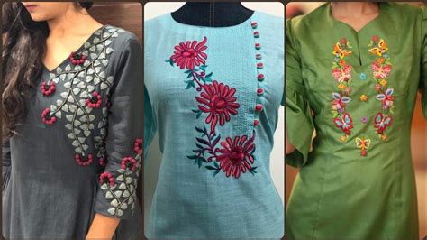 Latest Beautiful And Outstanding Hand Embroidery Neck Design Ideas