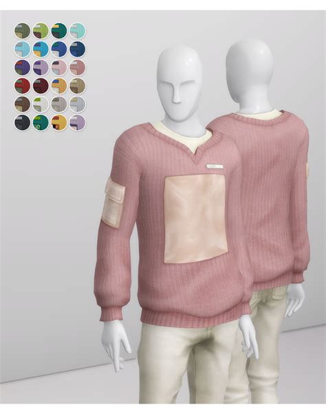 Basic Sweater V For M 24 Color Rustys On Patreon Sims 4 Men