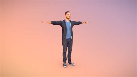 Rigged T Pose Human Male W 50 Face Blendshapes 3d Model