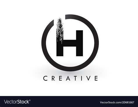 H Brush Letter Logo Design Creative Brushed Vector Image
