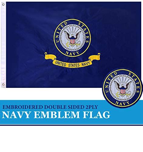 reviews for g128 us navy flag navy emblem navy seal logo double sided embroidered 3x5 ft flag