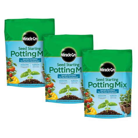 Miracle-Gro Seed Starting Potting Mix, Enriched with Plant Food, 8 qt