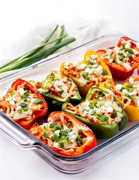 Healthy Buffalo Chicken Stuffed Peppers Low Carb
