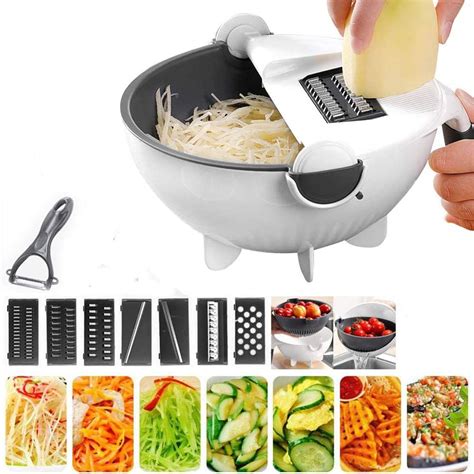 9 In 1 Multi Functional Rotate Vegetable Cutter Manual