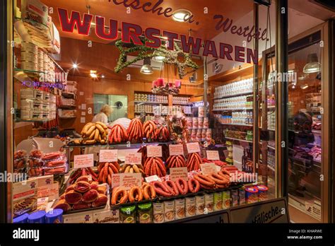 Munich Germany 08 Dec 2015 Wurstwaren Sausage Shop On 08 Dec