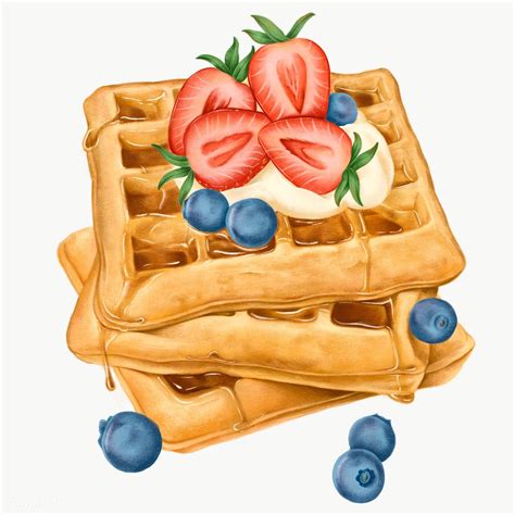Download Premium Png Of Hand Drawn Sweet Waffles Transparent Png By