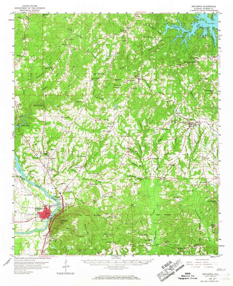 Wetumpka Alabama 1959 1967 Usgs Old Topo Map Reprint 15x15 Al Quad