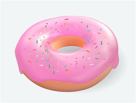Realistic 3d Sweet Tasty Donut Vector Illustration 2721247 Vector Art