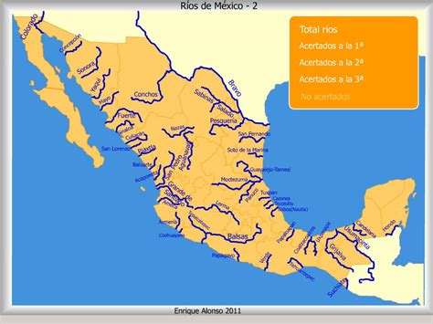 Cobaq 8 Azteca Geografía Mapa Los Ríos De México Con Nombres