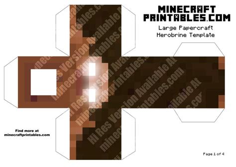 Minecraft Herobrine D Printable Minecraft Herobrine Papercraft Template