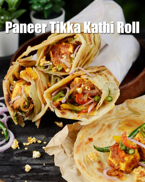 Paneer Tikka Kathi Roll Paratha Chutney Paneer Spice