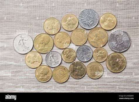 Old Currency French Coins French Francs And Centimes Stock Photo Alamy