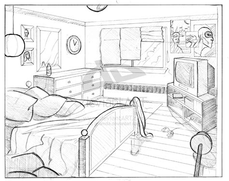 One Point Perspective Bedroom Drawing At Getdrawings Free Download