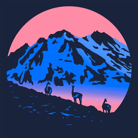 Llama Mountain Design Mountain Designs Graphic Design Freelance