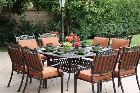 Sold and shipped by decorative gifts. Patio Furniture Dining Set Cast Aluminum 64" Square Table ...