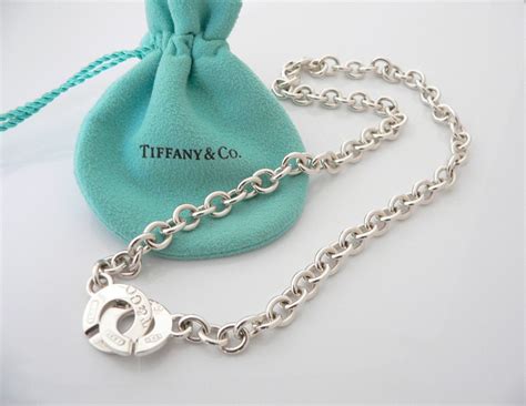Tiffany And Co Sterling Silver 1837 Circle Clasp Necklace