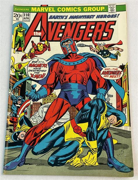 Lot Vintage Apr 1973 The Avengers No 110 Marvel 20 Cent Comic Book