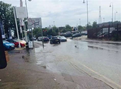 Burst Water Main Floods London Road Crayford