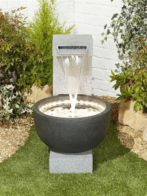 Kelkay Solitary Pour Water Feature With Led Lights Modern Water Feature