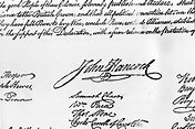 John Hancock’s signature on the Declaration of Independence, which was ...