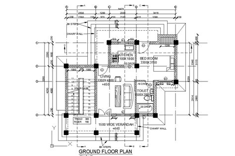 10x7m House Plan Is Given In This 2d Autocad Dwg Drawing Filedownload