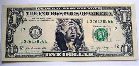 George Washington Shocked Dollar Bill Real Money Not An Error Bill