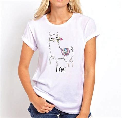 Womens Llama Shirt Womens Llama Tee Shirt Llama Clothing Casual Tops