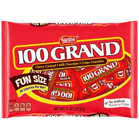 100 Grand Candy Bars Fun Size 11 Oz 3118 G