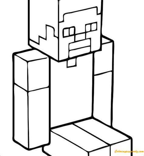 Steve Minecraft Coloring Page Coloring Pages For Kids And Adults
